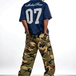 Jersey de Fútbol Americano Azul Marino de Lujo Personalizado de Fábrica, Estilo Urbano, Oversize, Tejido Comprimido de 220g, Ecológico, para Fútbol - Product Image 3