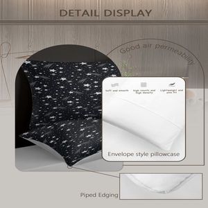 3-Piece Sparkle Black Meteor Shower Printed Duvet Cover Set Full Size for Home Bedroom Decor - Product Image 5