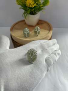 Handmade Adjustable Trendy <b>Tree</b> <b>Life</b> Green Aventurine Antique Silver Plated Unisex Ring Natural Healing Crystal <b>Jewelry</b> Daily - Product Image 5