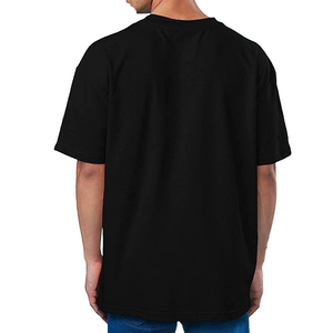 เสื้อยืดสีดำทรงโอเวอร์ไซส์สำหรับผู้ชาย แบบคอตตอน ไหล่ตก  รับผลิตเสื้อยืดเปล่าแบบ OEM ODM แบรนด์ส่วนตัว โรงงานผลิตเสื้อผ้า - Product Image 2