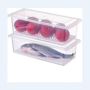Boîte de rangement rectangulaire transparente en PP pour réfrigérateur avec plateau de drainage et couvercle hermétique pour cuisine, congélateur et garde-manger - Product Image 2