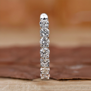Round Diamond Half Eternity Band Minimalist Wedding <b>Ring</b> Dainty <b>Stacking</b> Band Lab Grown Diamond <b>Ring</b> - Product Image 6
