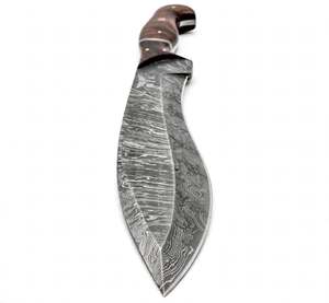 Couteau de camping à lame fixe en acier Damas artisanal avec manche en bois de noyer pour la sculpture sur bois et les collectionneurs - Product Image 6