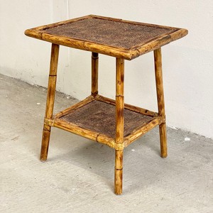 Bamboo Style Wooden <b>Side</b> <b>Table</b> with Rattan <b>Drawer</b> - Minimalist Design Wholesale - Product Image 4