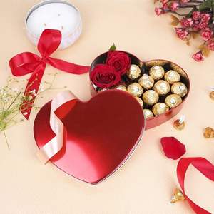 Boîte en métal en forme de cœur pour la Saint-Valentin avec couvercle, conteneur de rangement rouge en forme de cœur, pot vide pour la fabrication de bougies, cadeau de mariage, bricolage - Product Image 4