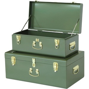 Handmade <b>Metal</b> <b>Storage</b> Box Rectangular Hinged Lid With Latches Stacking Design For Sundries 1 Layer - Product Image 6