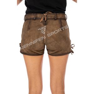 Último Diseño, Lederhosen Bávaros Alemanes para Mujer, Pantalones Cortos de Cuero Genuino de Piel de Vaca con Bordado - Product Image 6