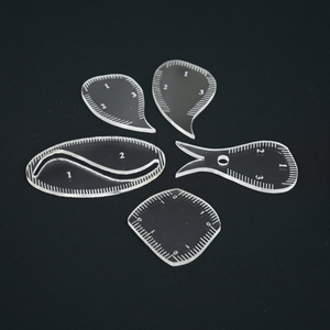 Juego de Reglas Acrílicas para Mapeo de Cejas, Plantillas Transparentes para Dar Forma a las Cejas con Marcas de Medición Grabadas para Uso en Salón - Product Image 1