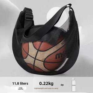 Heavy Duty Mesh Ball Sack Arcuate Shoulder Strap Design Soft Foldable Lightweight Athletic Equipment <b>Holder</b> 36-57L Capacity - Product Image 3
