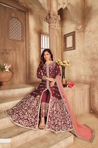 ชุดอานาร์กาลีผ้าไหมปักลายแบบกึ่งสำเร็จรูป สไตล์โมเดิร์น สำหรับงานปาร์ตี้ งานแต่งงาน และงานดิวาลี - Product Image 4