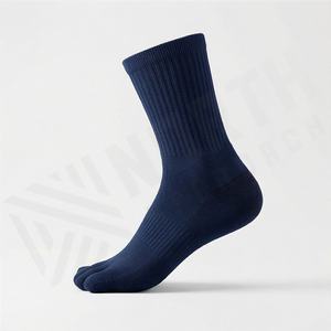 Chaussettes de yoga pour hommes en pur coton, mi-mollet, à cinq doigts séparés, fines, respirantes, pour Pilates, Barre, Danse, Fitness, Gym, couleur personnalisable - Product Image 3