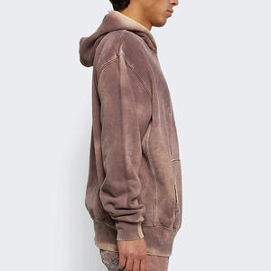 Diseña Tus Propias Sudaderas con Capucha de Forro Polar para Hombre, de Alta Calidad, para Invierno, Color Sólido, Efecto Desgastado por el Sol, 430g, Mezcla de Poliéster/Algodón, Ecológicas - Product Image 3