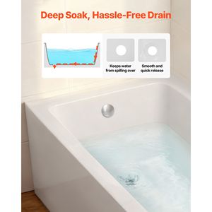 Contemporary 60" X 30" Acrylic <b>Alcove</b> Soaking <b>Bathtub</b> with Left Hand Drain Overflow - Product Image 6