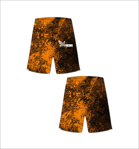 Ferocious Clothing Men's Plus Size Board Shorts <b>Orange</b> Black Print Sublimation Elastic Waist Casual Style - Product Image 1