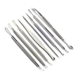 Professional Comedone <b>Blackhead</b> 8pcs Acne Pimple Blemish Extractor <b>Remover</b> Needle Reusable Waterproof Stainless Steel Care - Product Image 1