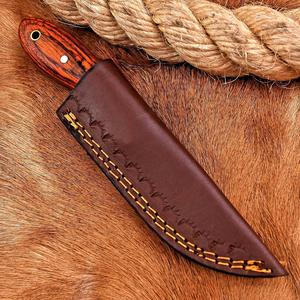 Cuchillo de Bushcraft de Hoja Fija EDC de Acero 12c27 Personalizado, Mango de Madera Pakka, Funda de Cuero, OEM, Hoja Entera, Cuchillo de Caza y Camping - Product Image 3