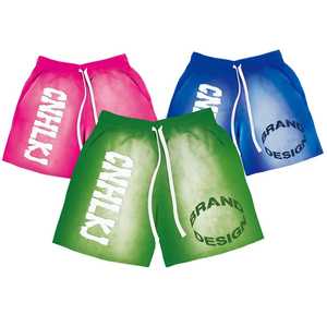 Shorts pour hommes Ibex, best-seller, imprimés sur mesure, couleur dégradée, taille à cordon, style décontracté, 100% coton, séchage rapide, logo frontal - Product Image 3