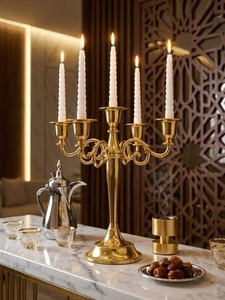 Tapered Beeswax <b>Candle</b> Set with Silver <b>Taper</b> Holders for Home Decoration - Product Image 3