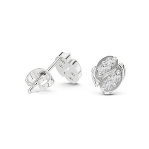 Boucles d'oreilles de mariage en or rose 14 carats avec diamants de laboratoire ronds pour femmes |   Nouveau diamant cultivé - Product Image 6