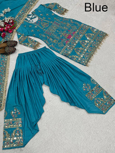 Dhoti Salwar para Mujer, Prendido y Listo para Usar, Personalizable, en Faux Georgette con Estampado Digital, Estilo Dhoti, Pantalón Tradicional Indio para Fiestas - Product Image 2