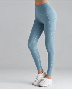 High Waist Solid Color Stretchy <b>Leggings</b> For Women Slim Fit Comfortable Yoga Pants Breathable Spandex <b>Nylon</b> Gym Wear Wholesale - Product Image 4