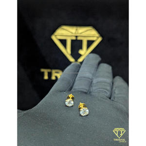 925 Sterling <b>Silver</b> <b>Stud</b> Earrings Iced Out with VVS Moissanite Diamond Luxury High Shine Minimalist Jewelry By Trisha Jewels - Product Image 5