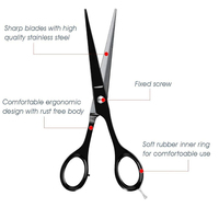 Ciseaux de coiffure professionnels en acier inoxydable, lames aiguisées, manche long, ergonomiques pour droitiers, fournitures de salon de coiffure