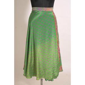 Women's Custom Handmade Vintage Floral Printed Silk <b>Wrap</b> Skirt - Product Image 1