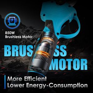 Forbice Elettrica per Potatura con Motore Brushless da 850W, 200 Minuti di Autonomia, Prolunga da 4.5-6.3 Piedi, Lama SK5 per Siepi e Alberi, Alimentazione a 2 Batterie - Product Image 2