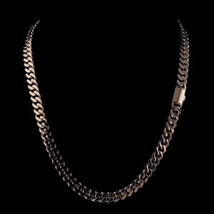 Cadena de eslabones cubanos Miami chapada en oro de 14k sobre plata 925, collar de eslabones tipo Curb de plata 925 para joyería de lujo para hombre, procedente de la India. - Product Image 1