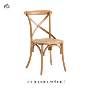 Chaise de banquet empilable en bois à dossier croisé pour restaurant, hôtel, mariage - Emi - Product Image 1