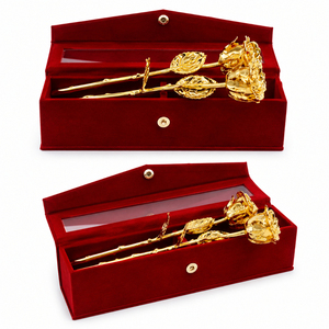 Rose en or 24 carats personnalisée, rose plaquée or de luxe, rose véritable trempée dans l'or, artisanale, pour un cadeau de la Saint-Valentin - Product Image 6
