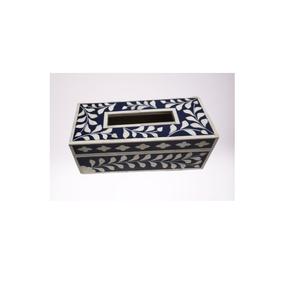 Boîte à mouchoirs moderne en résine avec incrustation d'os artisanale et finition en résine pour une esthétique intérieure raffinée - Product Image 1