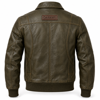 Veste d'aviateur A2 en cuir de vache véritable pour homme, style vintage, avec bordure côtelée, fabrication sur mesure, vente en gros