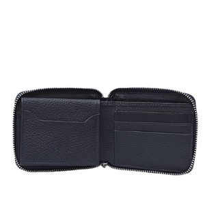 Portefeuille homme en cuir véritable de qualité supérieure, à double pliage, avec plusieurs emplacements pour cartes et design texturé, fin et minimaliste, beige - Product Image 5