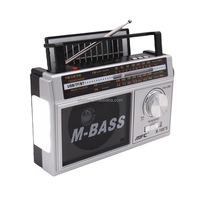 Radio d'urgence solaire rechargeable portable M-16 avec haut-parleur Bluetooth 4 pouces, 4 bandes, double alimentation CC, en plastique