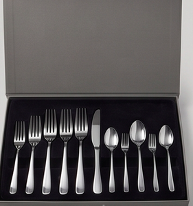 Ensemble de couverts minimalistes en acier inoxydable finition mate, fourchette, couteau, cuillère, résistant à la rouille, vaisselle de mariage - Product Image 6