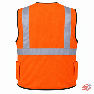 Gilet de sécurité haute visibilité personnalisé avec poches, vêtements de travail réfléchissants pour la construction et les équipes routières, fabricant d'articles de travail. - Product Image 2
