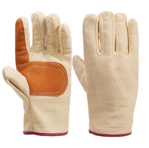Gants de protection en cuir de vachette, résistants à l'usure, isolants thermiquement, antidérapants, avec dos jaune en tissu, double couche de daim. - Product Image 1