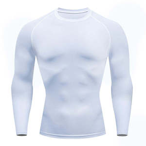 Camiseta de manga larga para hombre con servicios OEM, logotipo personalizado, compresión, deporte, gimnasio, tela - Product Image 2