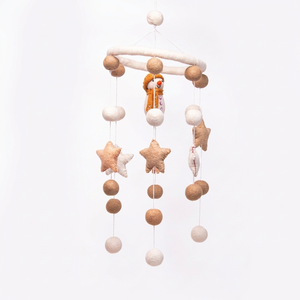Móvil de Fieltro de Lana Hecho a Mano para Bebés, con Muñeco de Nieve, Estrellas y Bolas, Decoración Colgante para Cuarto de Bebé, 0-24 Meses, Juguete Educativo Unisex - Product Image 2