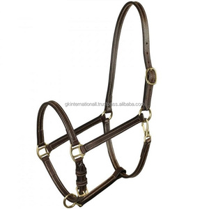Hebilla y anillos ajustables hechos a medida, de cuero premium, estilo halter, costura doble con acabado de latón sólido, negro o marrón - Product Image 4