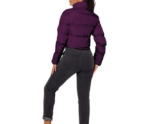 Blouson matelassé court léger imprimé pour femme – Manteau d'hiver matelassé style urbain pour l'extérieur - Product Image 2