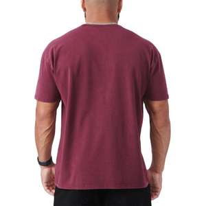 Camiseta 100% algodón para hombre, corte holgado, estampada, camiseta básica para entrenamiento, fitness, gimnasio, talla grande para hombre 2026 OEM - Product Image 3