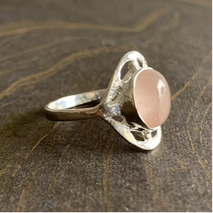 Natural Rose Quartz Gemstone Fine Jewelry <b>925</b> <b>Silver</b> <b>Ring</b> For Unisex Everyday Wear & Occasional Gift - Product Image 4