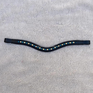 La mejor calidad, cristal grande de 12mm, zafiro oscuro, cuero azul, bandanas para caballos, productos para caballos en forma de onda - Product Image 1