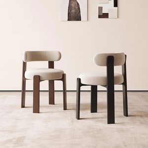 Silla de Comedor Moderna de Lujo con Tapicería de Terciopelo y Estructura de Madera Maciza, Silla con Respaldo para Restaurante, Hotel, Apartamento - Product Image 4