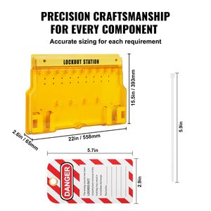 Kit di Bloccaggio Elettrico e Etichettatura (LOTO) da 60 Pezzi, Stazione di Sicurezza con Lucchetti, Ganci, Etichette, Fascette in Nylon e Kit di Espansione - Product Image 5