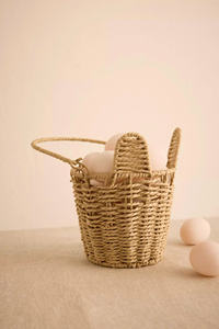 Sisu Handicraft Artisanal Woven Easter Egg <b>Basket</b> with Handle Elegant Rabbit Shape Spring <b>Table</b> Decor for Holiday Celebrations - Product Image 2