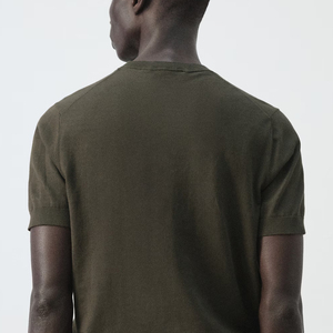 T-shirt décontracté à manches courtes, confortable et respirant en coton, style streetwear pour homme, avec logo personnalisé. - Product Image 5